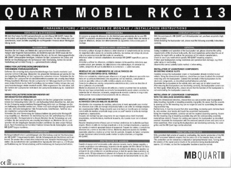 MB QUART DISCUS Series RKC 113  RKC113 RKC113 User manual