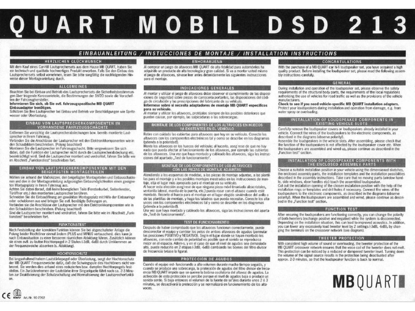MB QUART DISCUS Series DSD 213  DSD213 DSD213 User manual