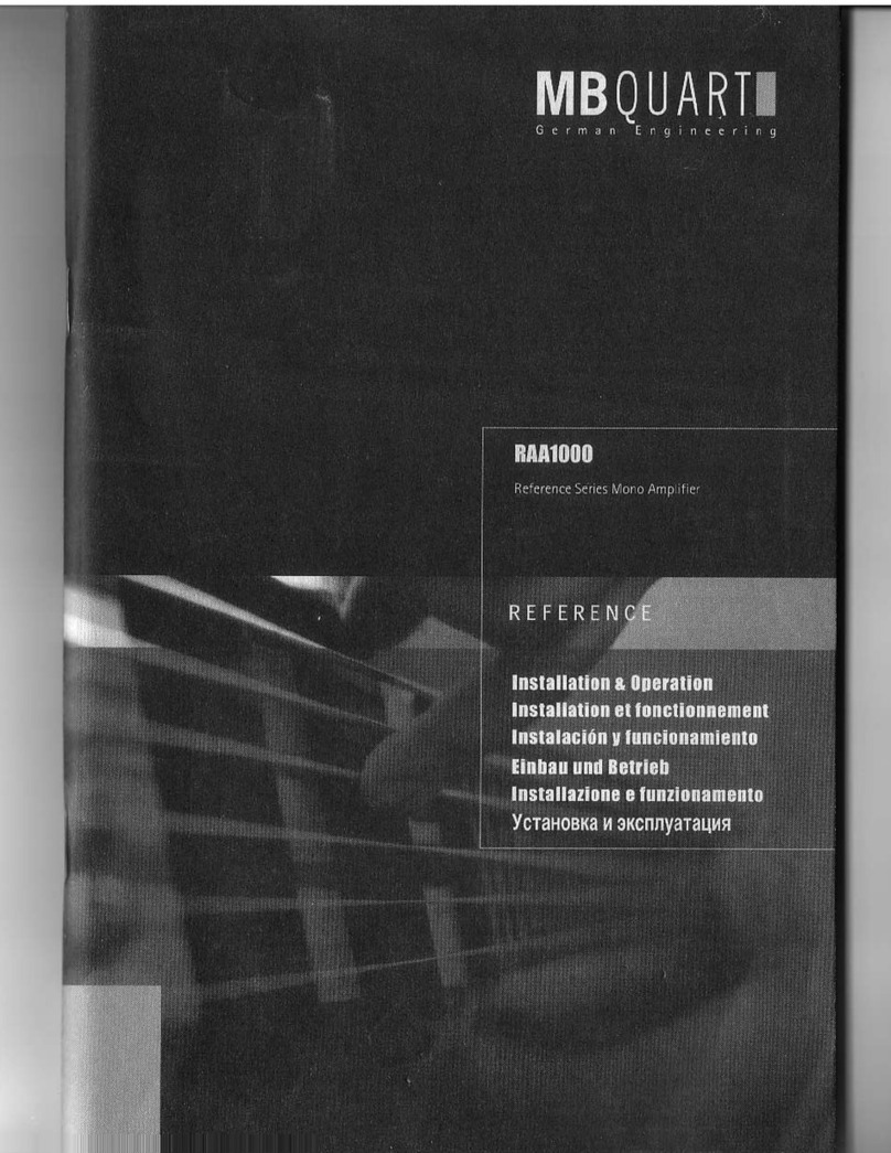 MB QUART REFERENCE Series RAA1000  RAA1000 RAA1000 Installation and operation manual