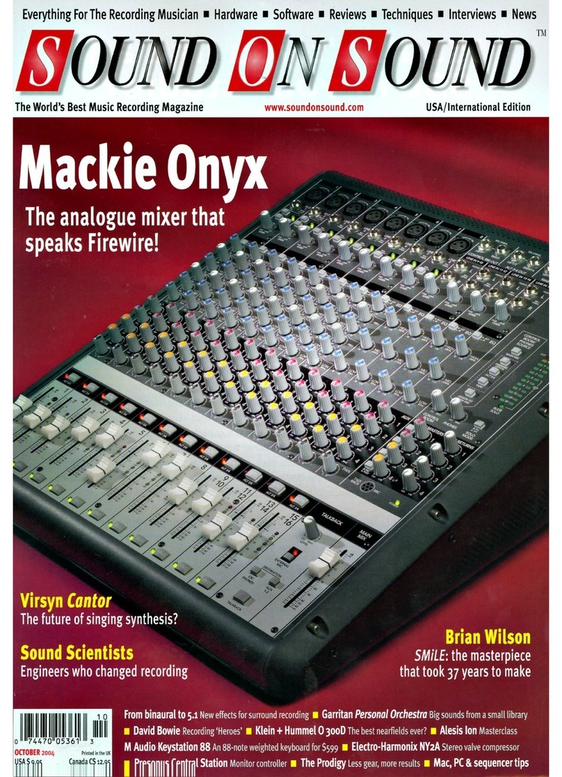 Mackie Onyx Analogue Mixer brochure