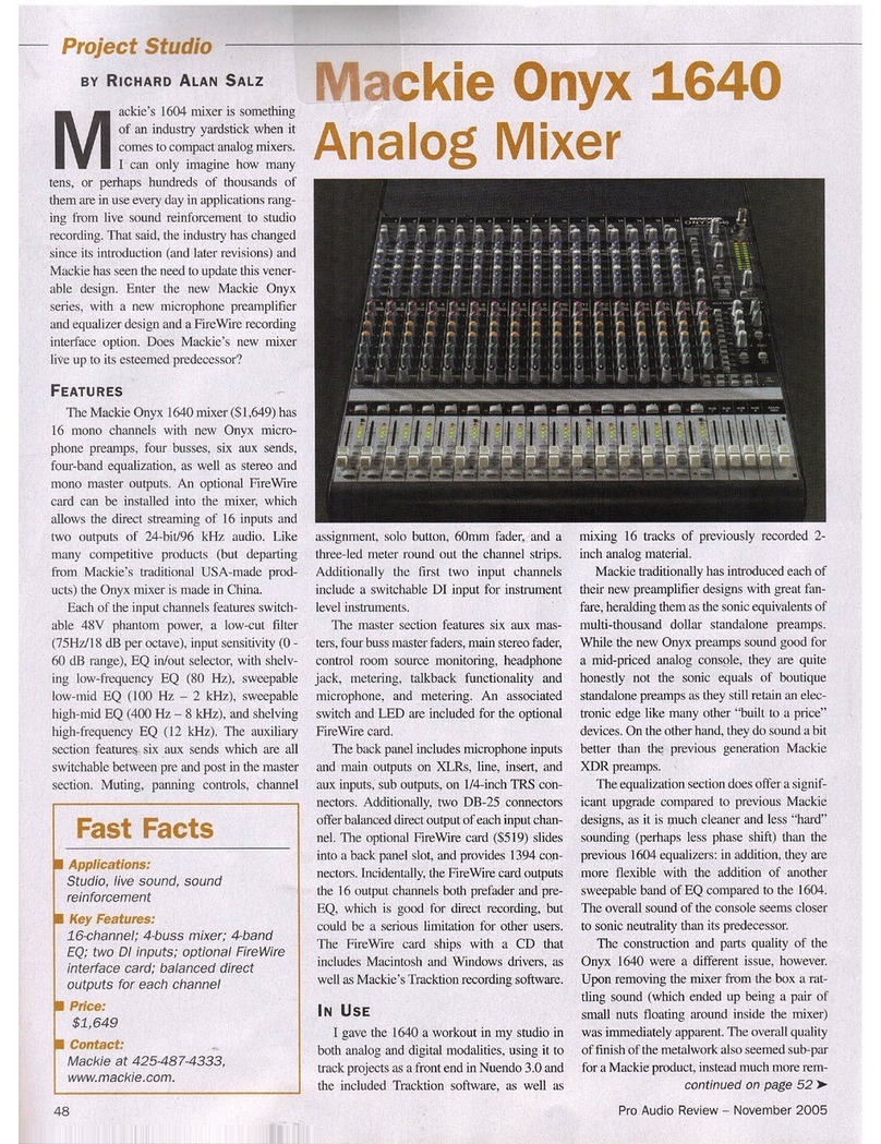 Mackie Onyx 1640 User manual