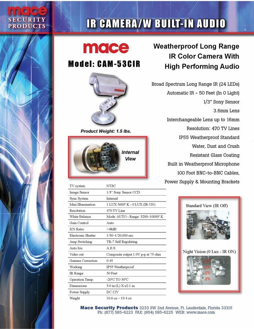 Mace CAM-53CIR Specification sheet