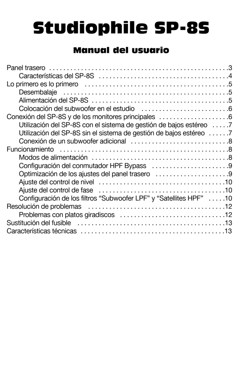 M-Audio Studiophile SP-8S Manual Del Usuario