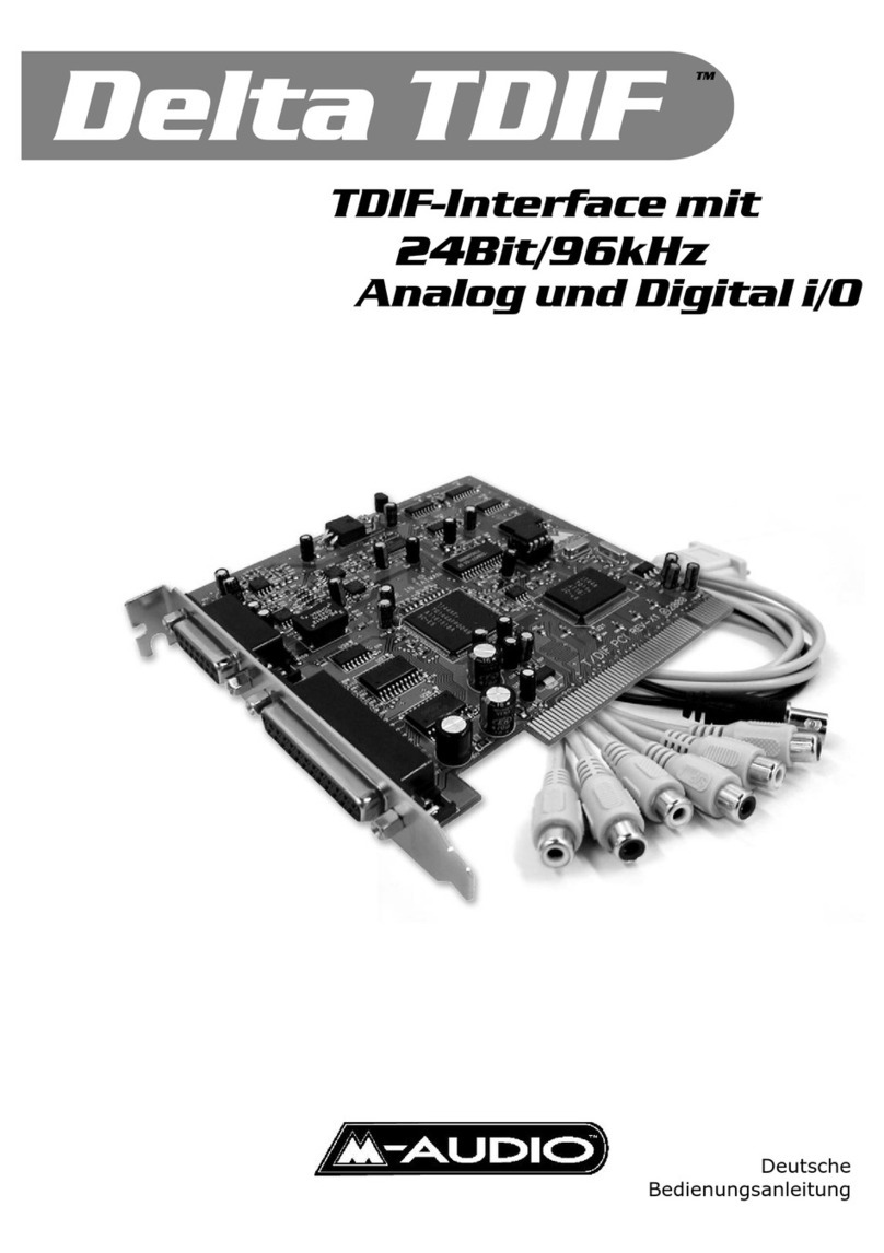 M-Audio TDIF-Interface mit 24Bit/96kHz Analog and Digital i/O Delta... Quick start guide