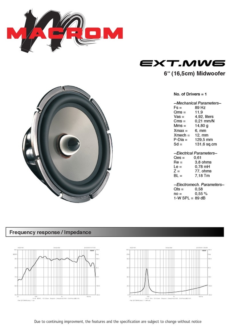 Macrom Midwoofer EXT.MW6 Specifications
