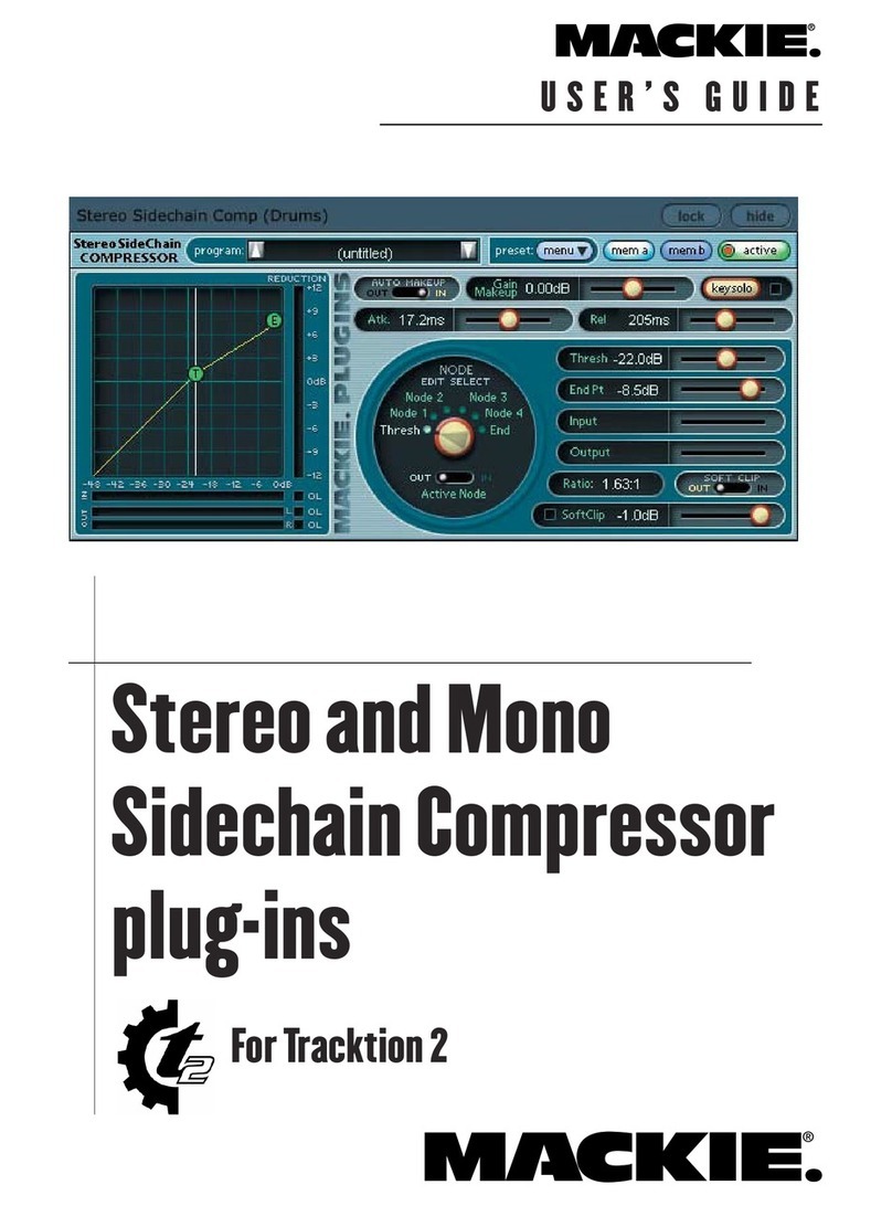 Mackie Stereo and Mono Side chain Compressor User manual