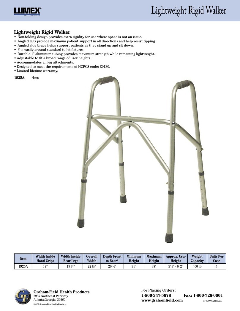 Lumex LIGHTWEIGHT RIGID WALKER 1925A User manual