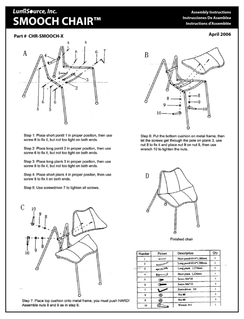 LumiSource SMOOCH CHAIRTM CHR-SMOOCH-X Assembly instructions