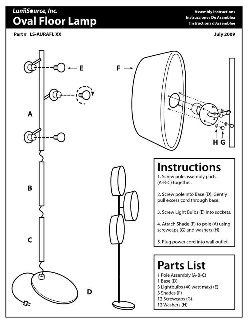 LumiSource OVAL FLOOR LAMP LS-AURAFL XX Assembly instructions
