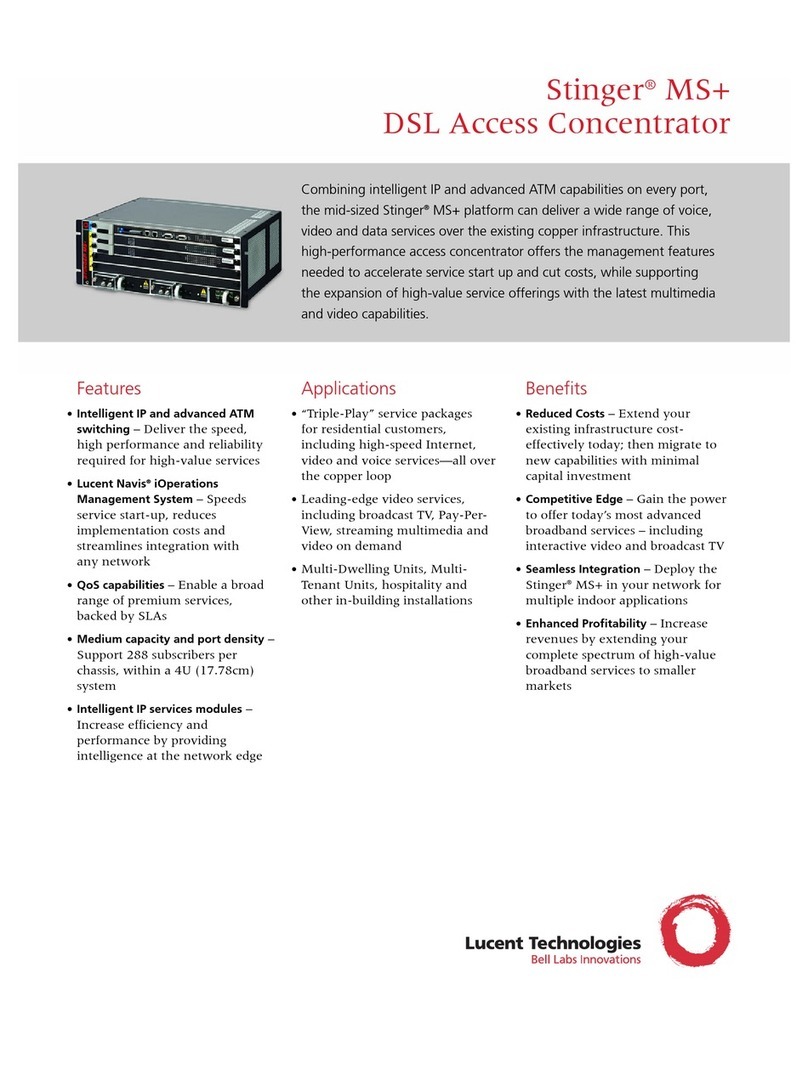 Lucent Technologies Stinger MS+DSL Specifications Lucent Technologies Stinger MS+DSL Specifications