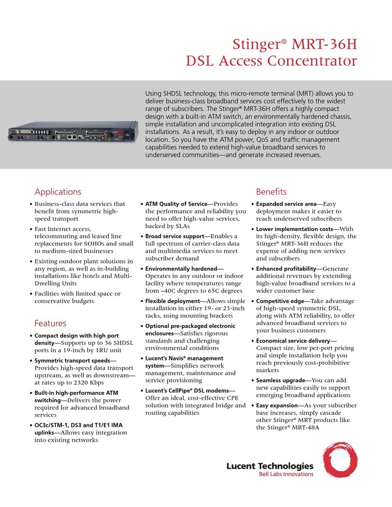 Lucent Technologies Stinger MRT-36H Specifications Lucent Technologies Stinger MRT-36H Specifications