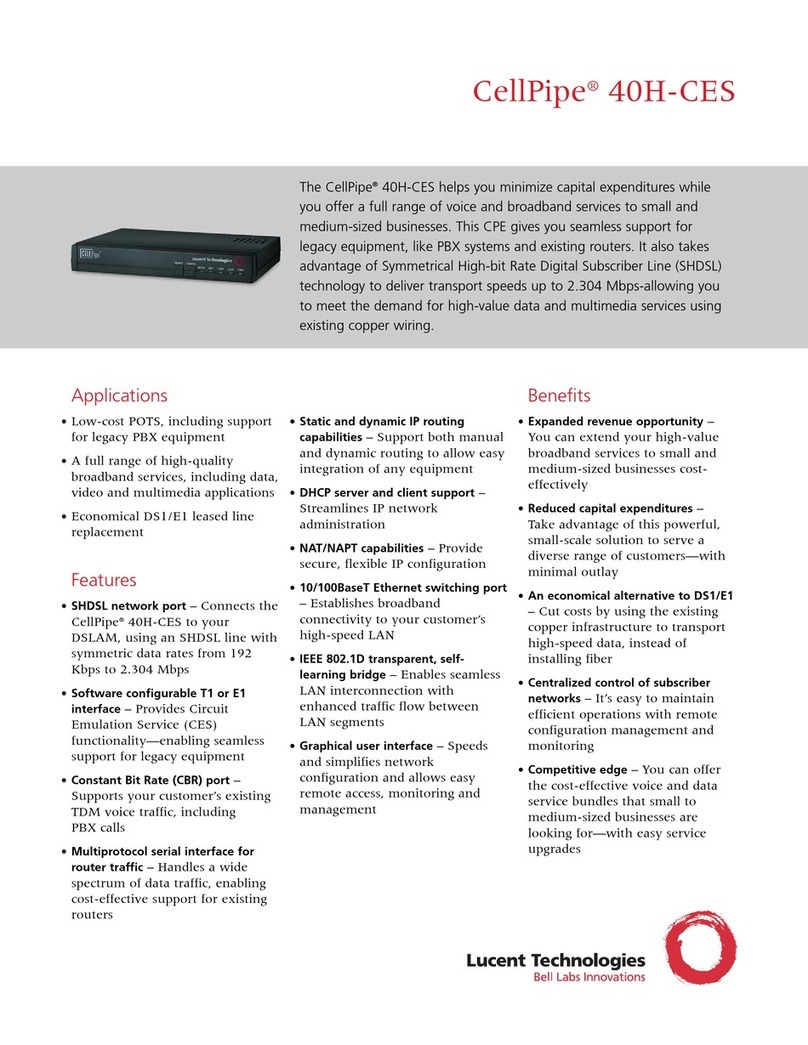 Lucent Technologies CellPipe 40H-CES User manual