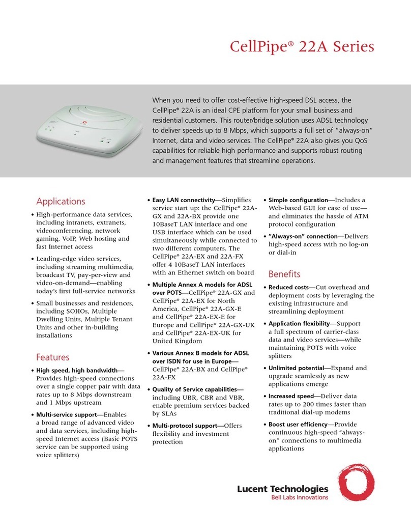 Lucent Technologies CellPipe 22A Series User manual
