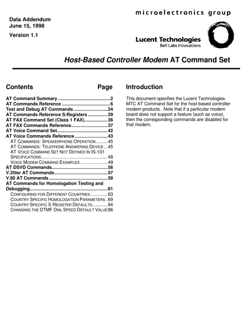 Lucent Technologies Host-Based Controller Modem AT Installation and operating instructions Lucent Technologies Host-Based Controller Modem AT Installation and operating instructions