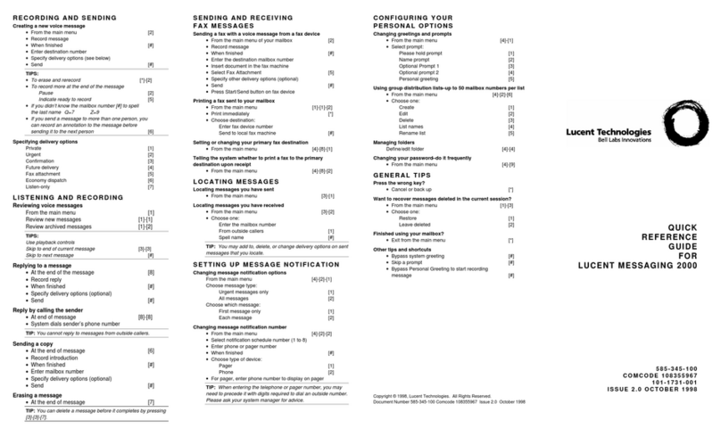 Lucent Technologies 2000 User manual