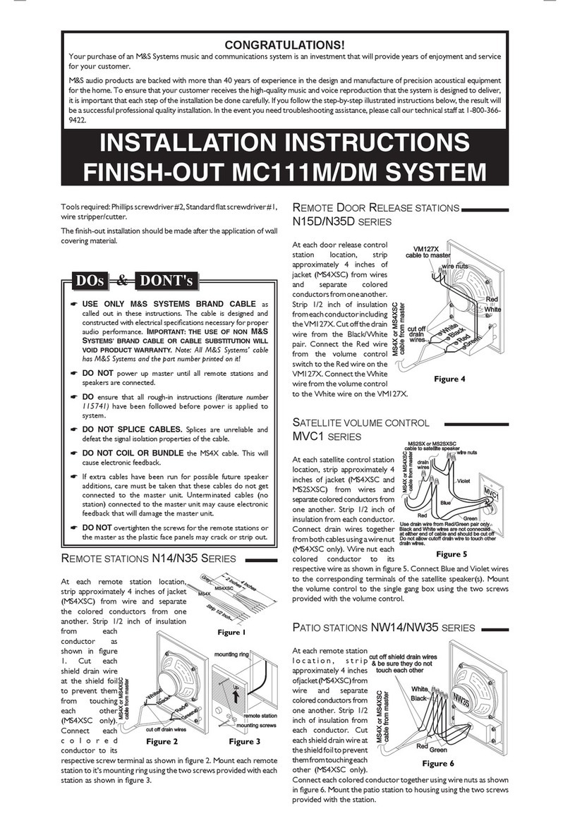 M&S Systems FINISH-OUT MC111M installation instructions