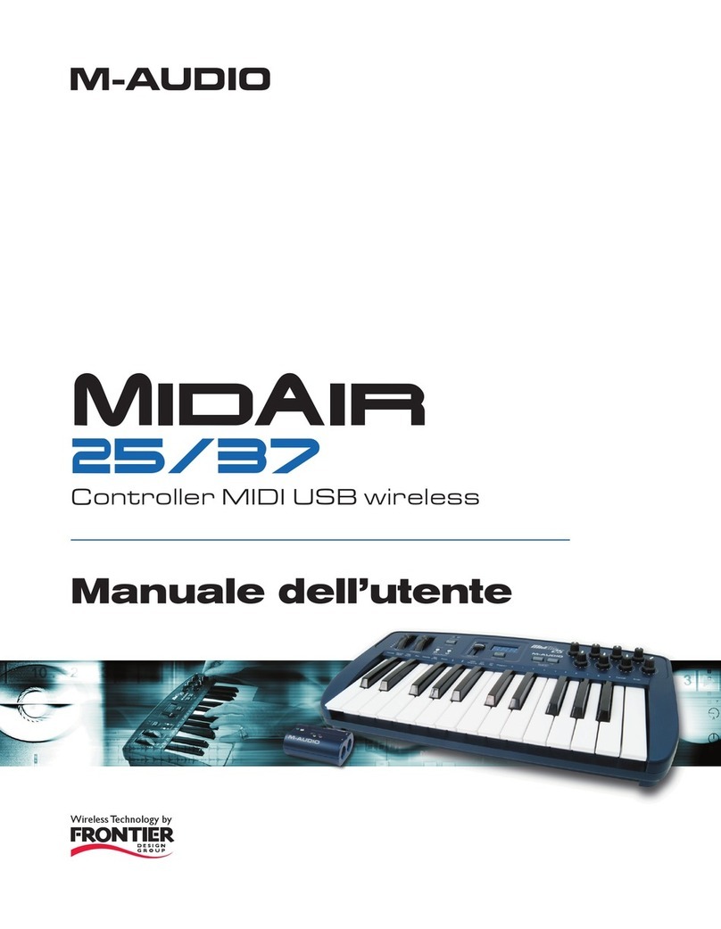 M-Audio Controller MIDI USB Wireless MidAir 25/37 Manuale dell'utente