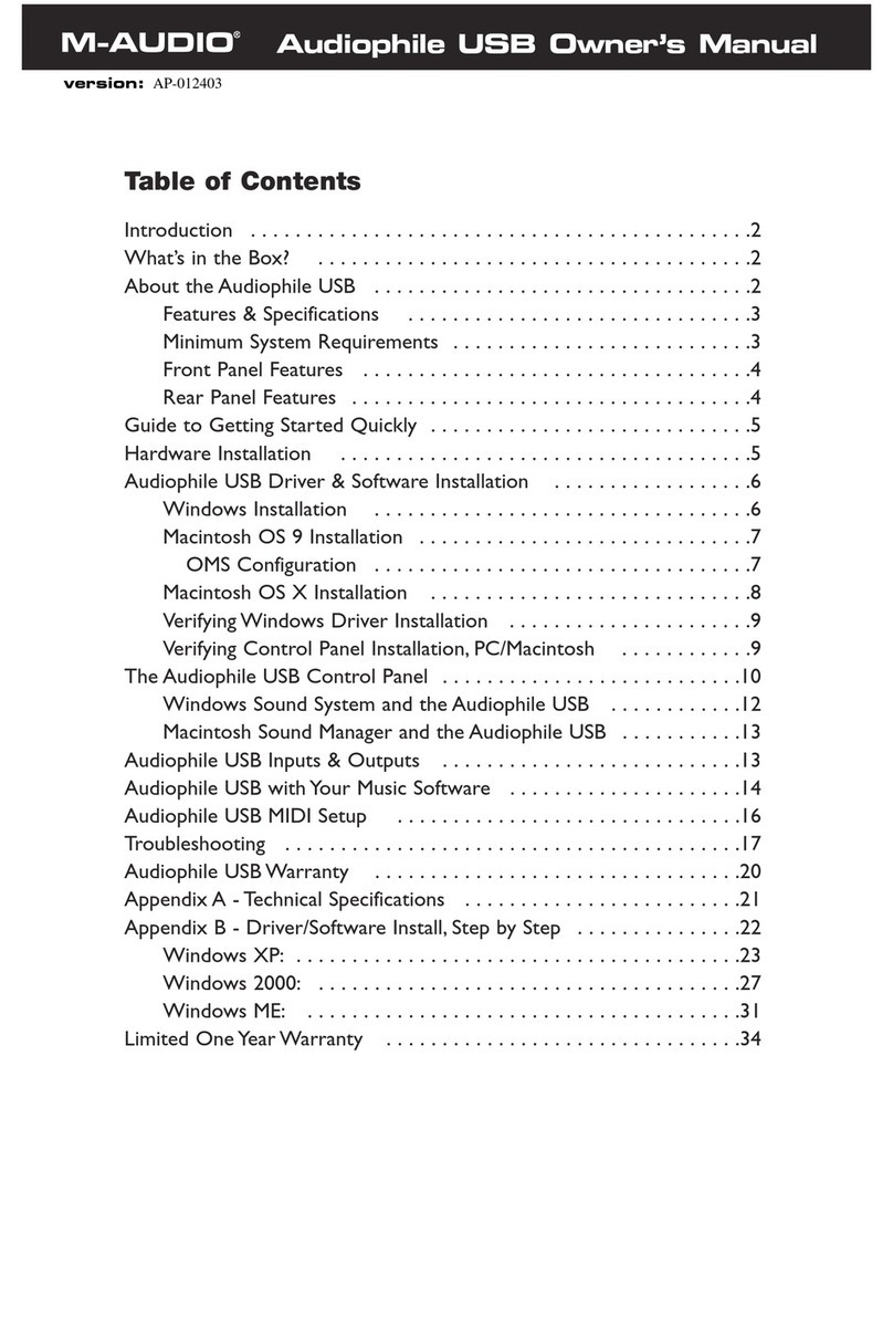 M-Audio AP-012403 User manual