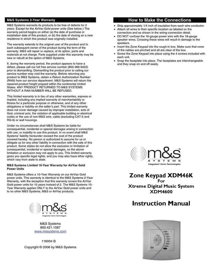 M&S Systems XDM46K instruction manual