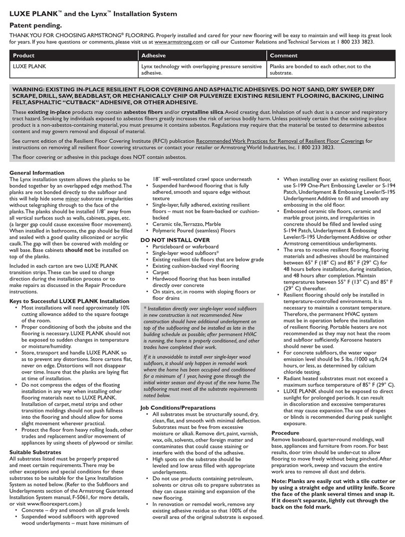Armstrong Flooring User manual