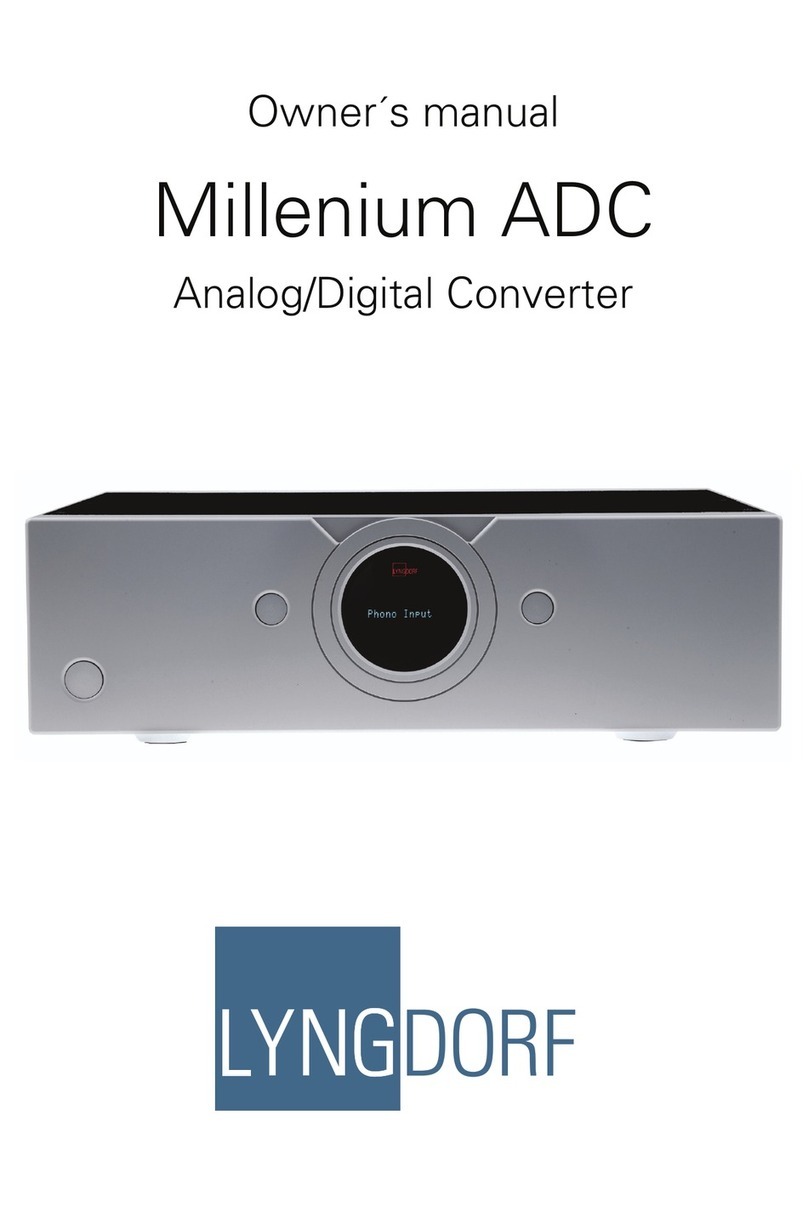 Lyngdorf Audio Millenium ADC Analog/Digital Converter owner's manual