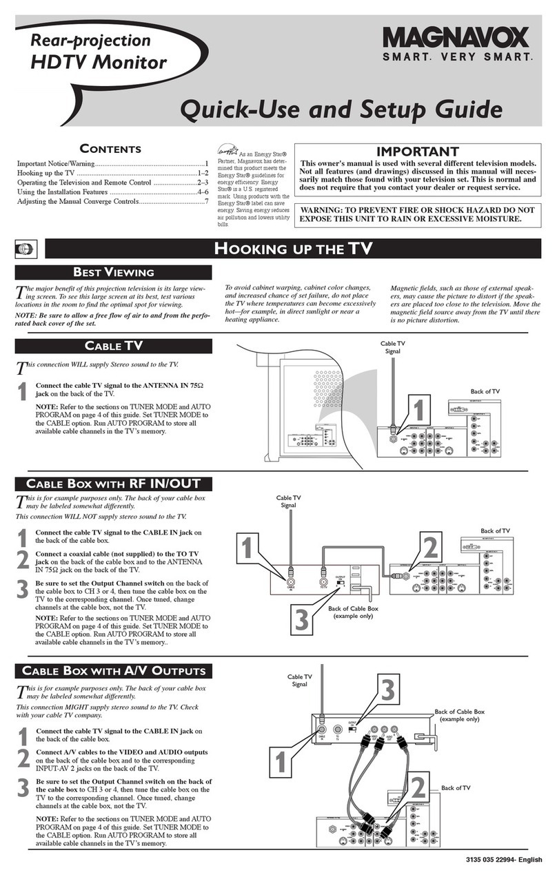 Magnavox 51MP392H - 51" Widescreen Hd Ready Tv User manual Magnavox 51MP392H - 51" Widescreen Hd Ready Tv User manual