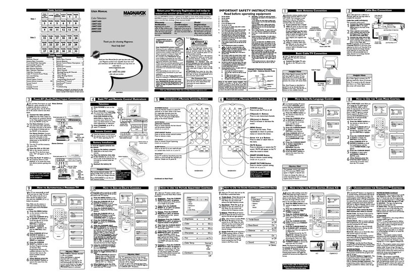 Magnavox 13MT143S, 20MT133S, 20MS233S User manual