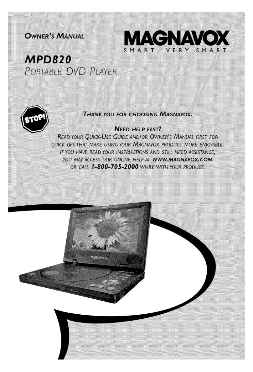 Magnavox MPD820 - DVD Player - 8 owner's manual