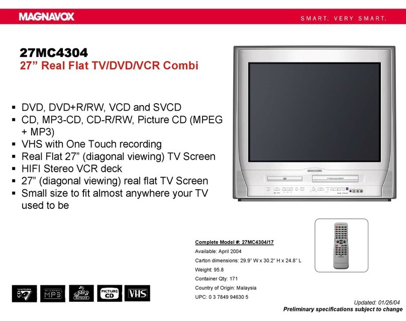 Magnavox 27MC4304 - Tv/dvd/vcr Combination Features