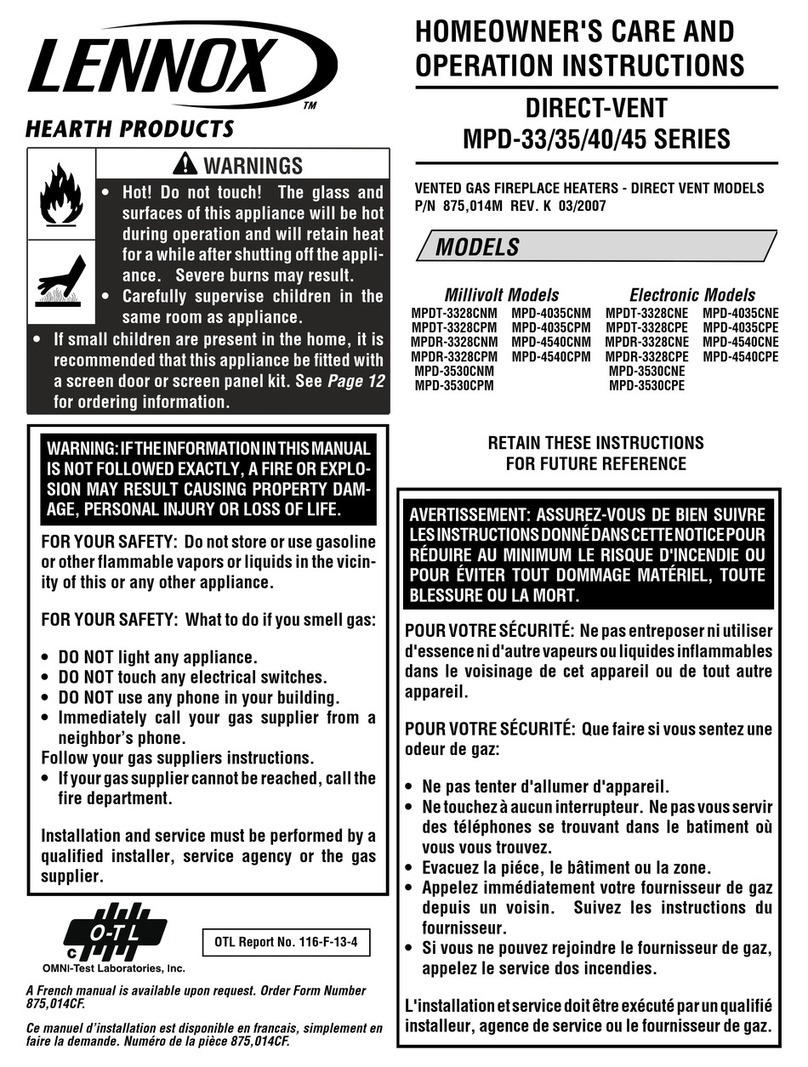 Lennox MPDR-3328CPE User manual