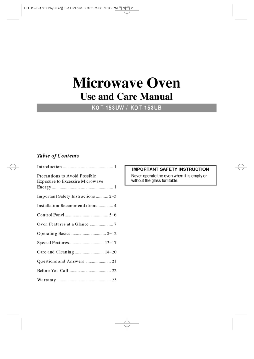Magic Chef KOT-153UB use and care manual