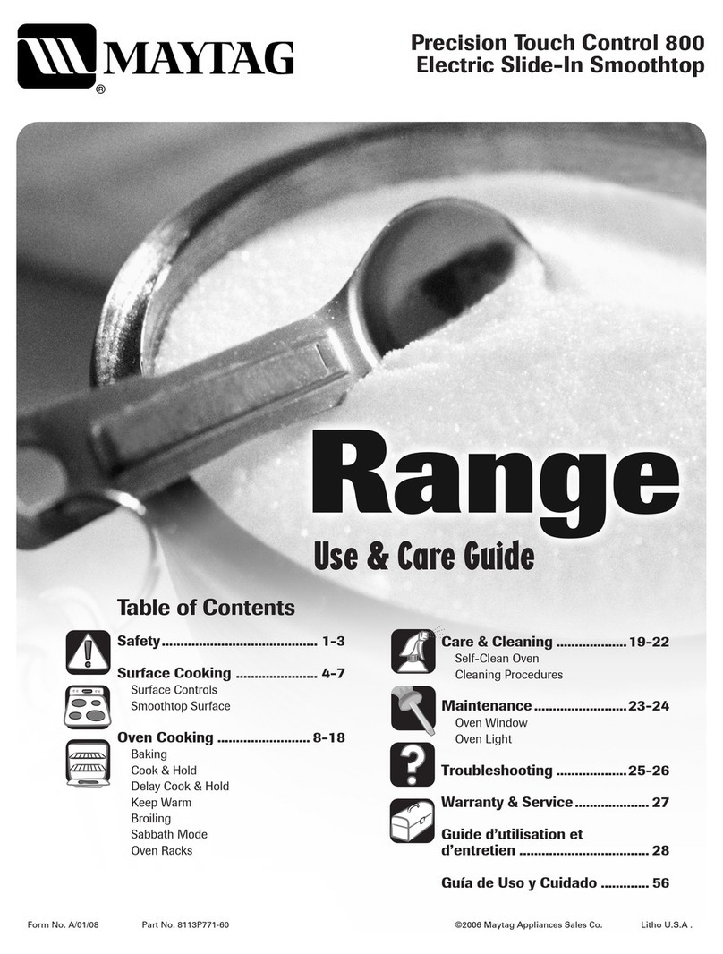 Maytag MEP5775BAF - 30in Electric Range User manual