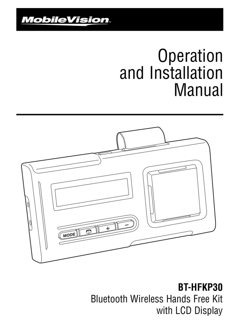 MobileVision Bluetooth Wireless Hands Free Kit Speakerphone... Operation and installation manual
