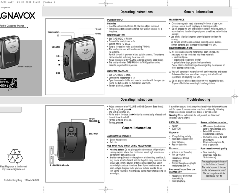 Magnavox AQ 6570 User manual