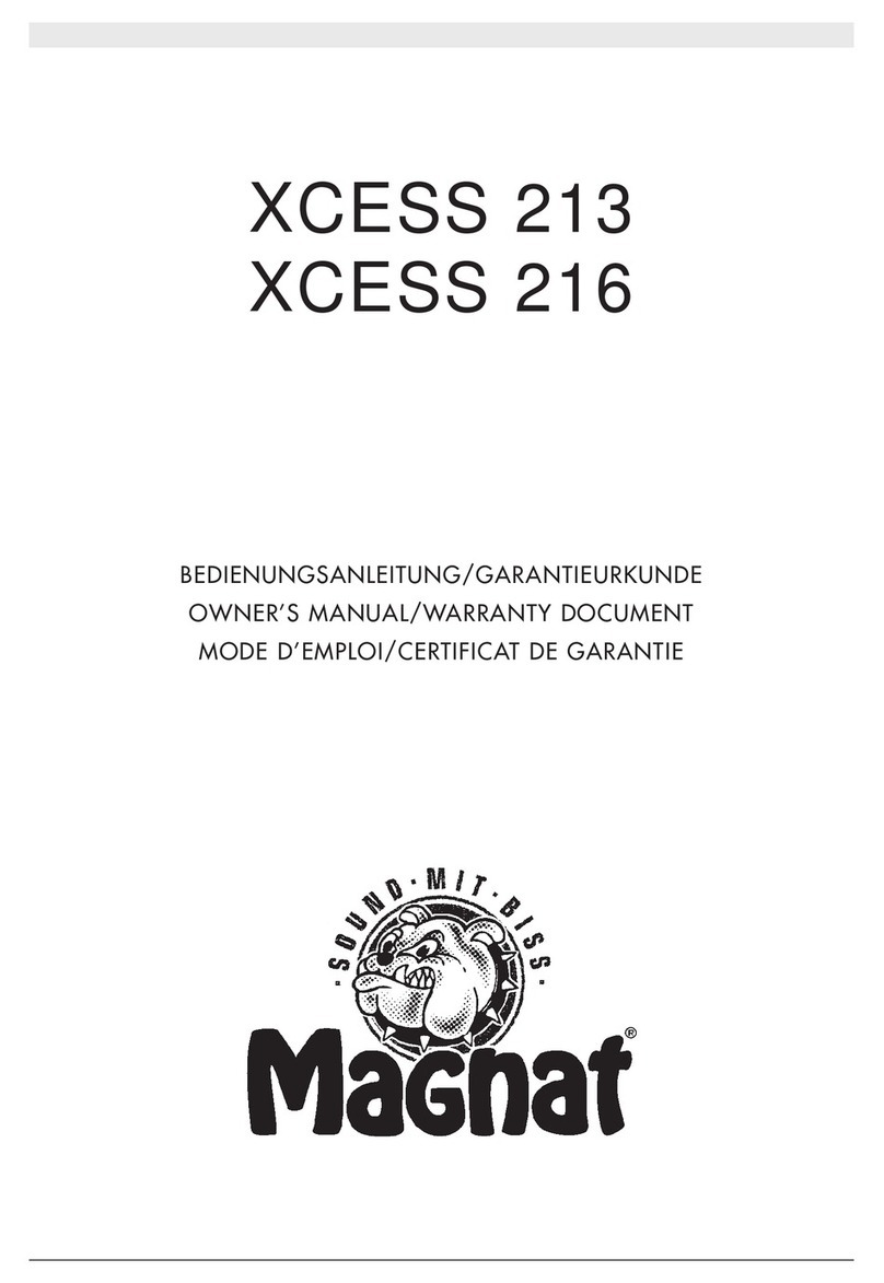 Magnat Audio Xcess 213 owner's manual