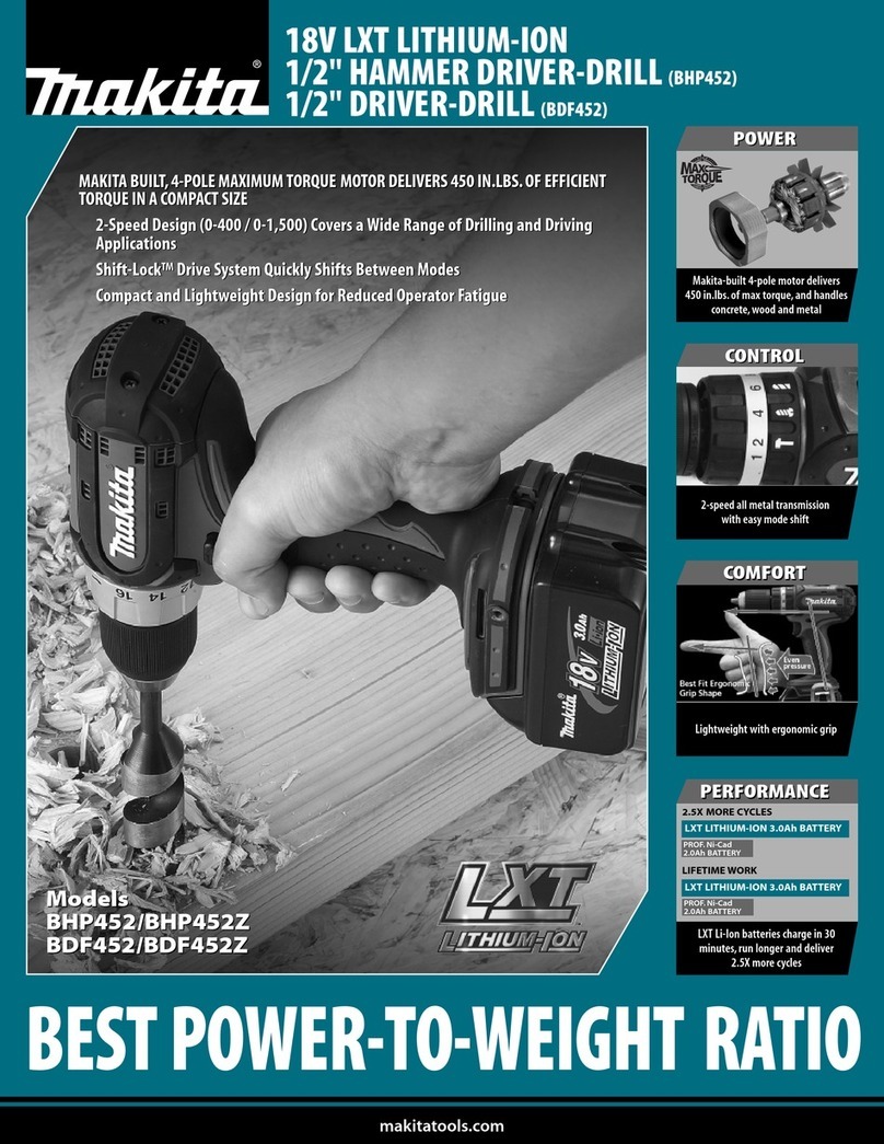 Makita LXT BDF452Z Specifications