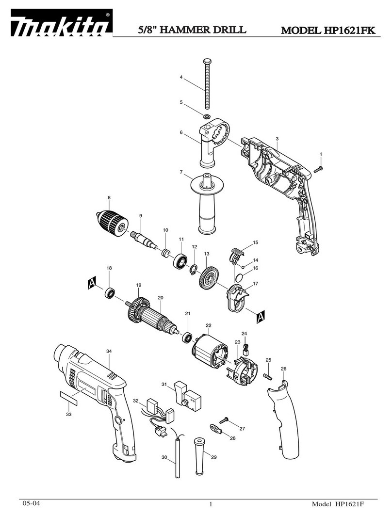 Makita HP1621FK Parts Breakdown