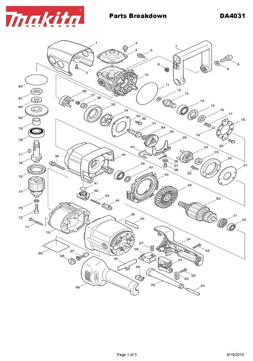 Makita DA4031 Parts Breakdown