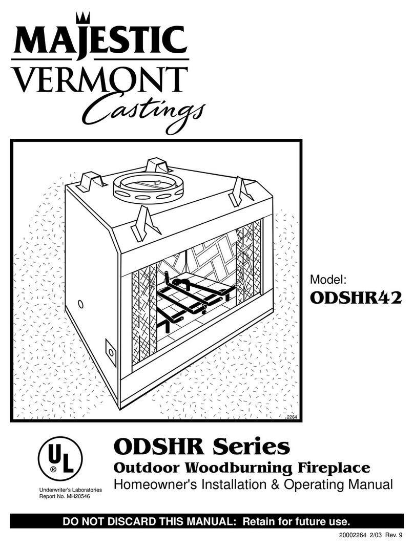 Majestic Vermont Castings ODSHR42 Homeowner's installation & operating manual