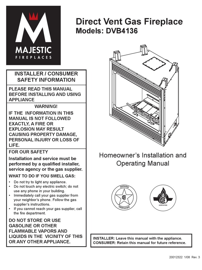 Majestic fireplaces DVB4136 Homeowner's installation and operating manual Majestic fireplaces DVB4136 Homeowner's installation and operating manual