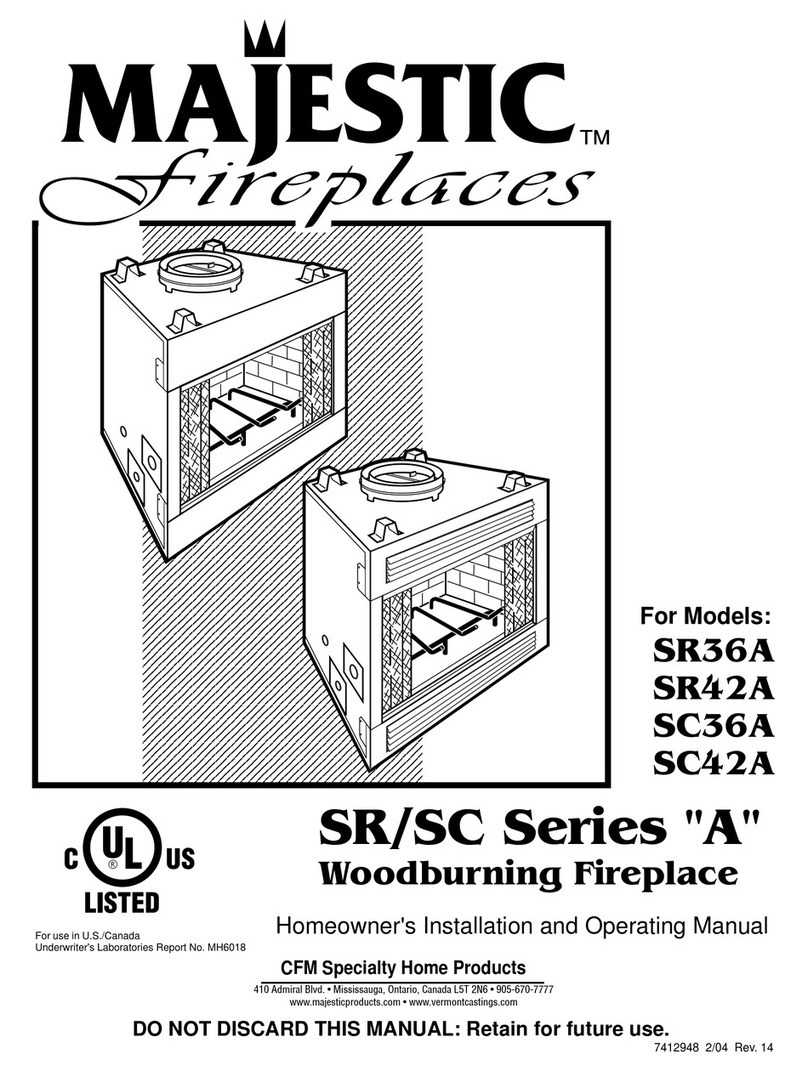Majestic fireplaces Sovereign SC36A Mounting instructions