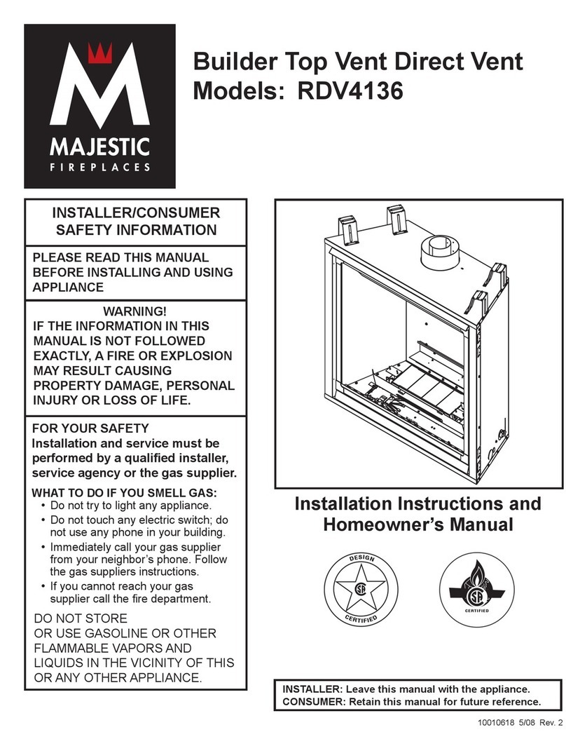 Majestic fireplaces RDV4136 Series Assembly instructions
