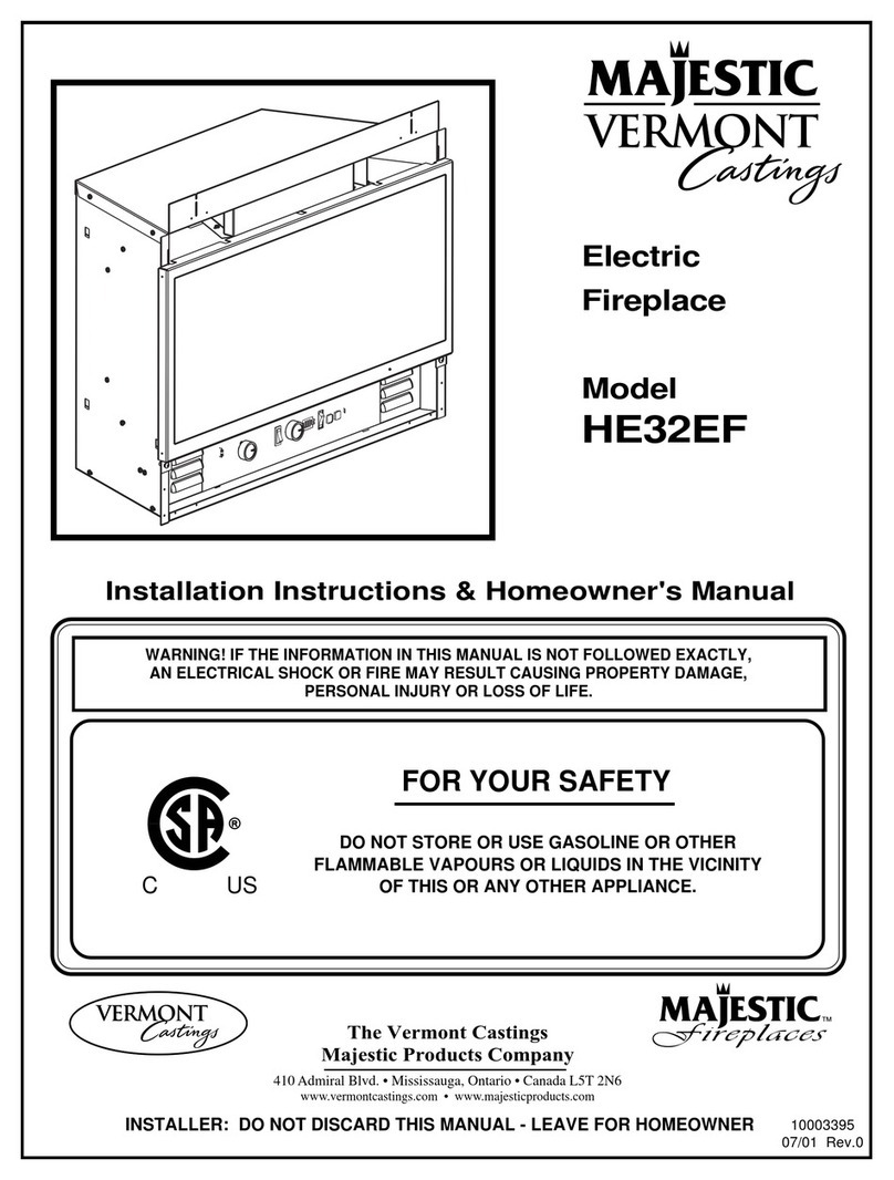 Majestic Vermont Castings HE32EF Installation instructions & homeowner's manual Majestic Vermont Castings HE32EF Installation instructions & homeowner's manual