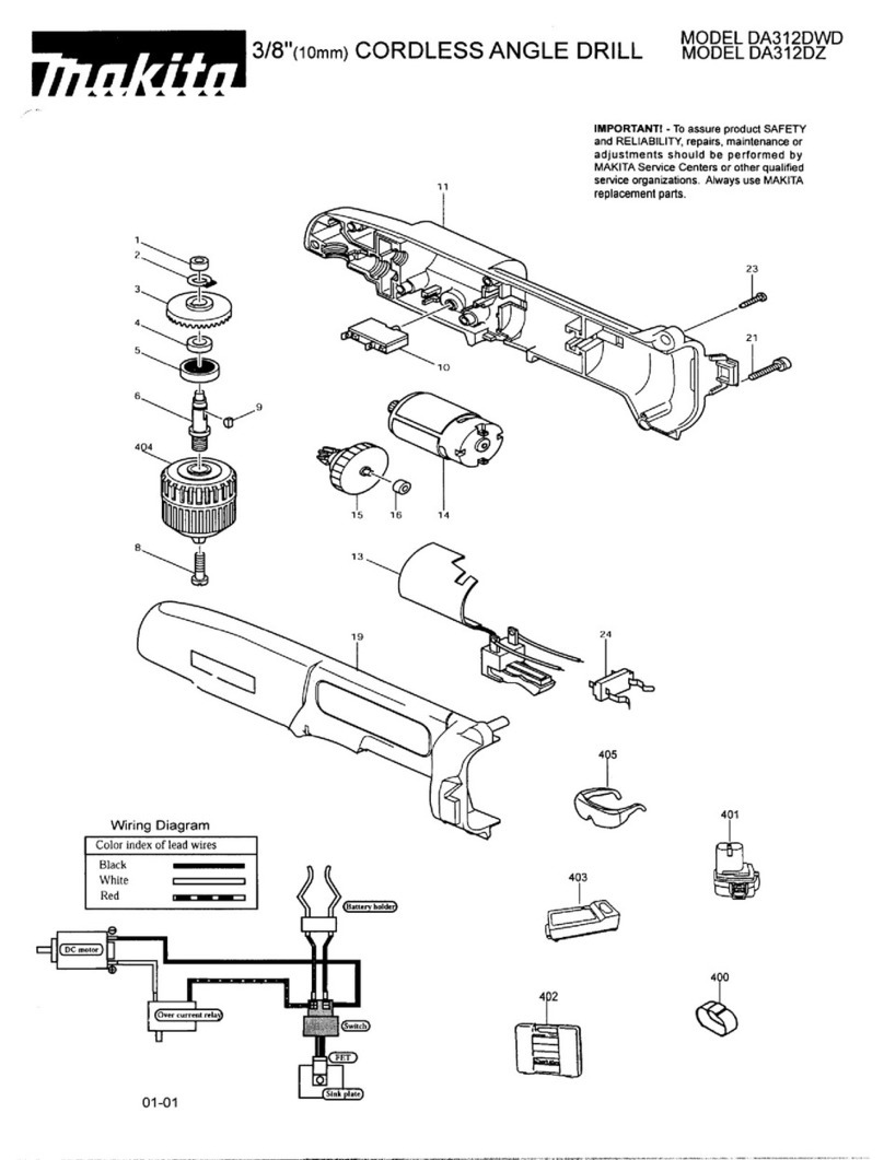 Makita DA312DWD parts list
