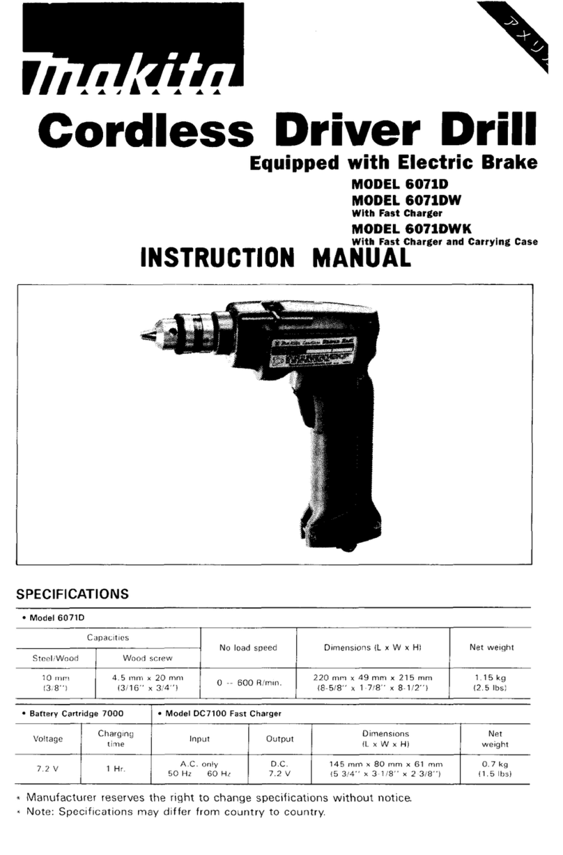 Makita CORDLESS DRIVER DRILL 6071D instruction manual