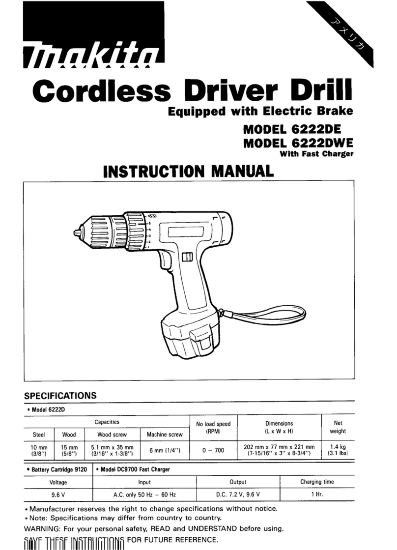 Makita CORDLESS DRIVER DRILL 6222DE User manual
