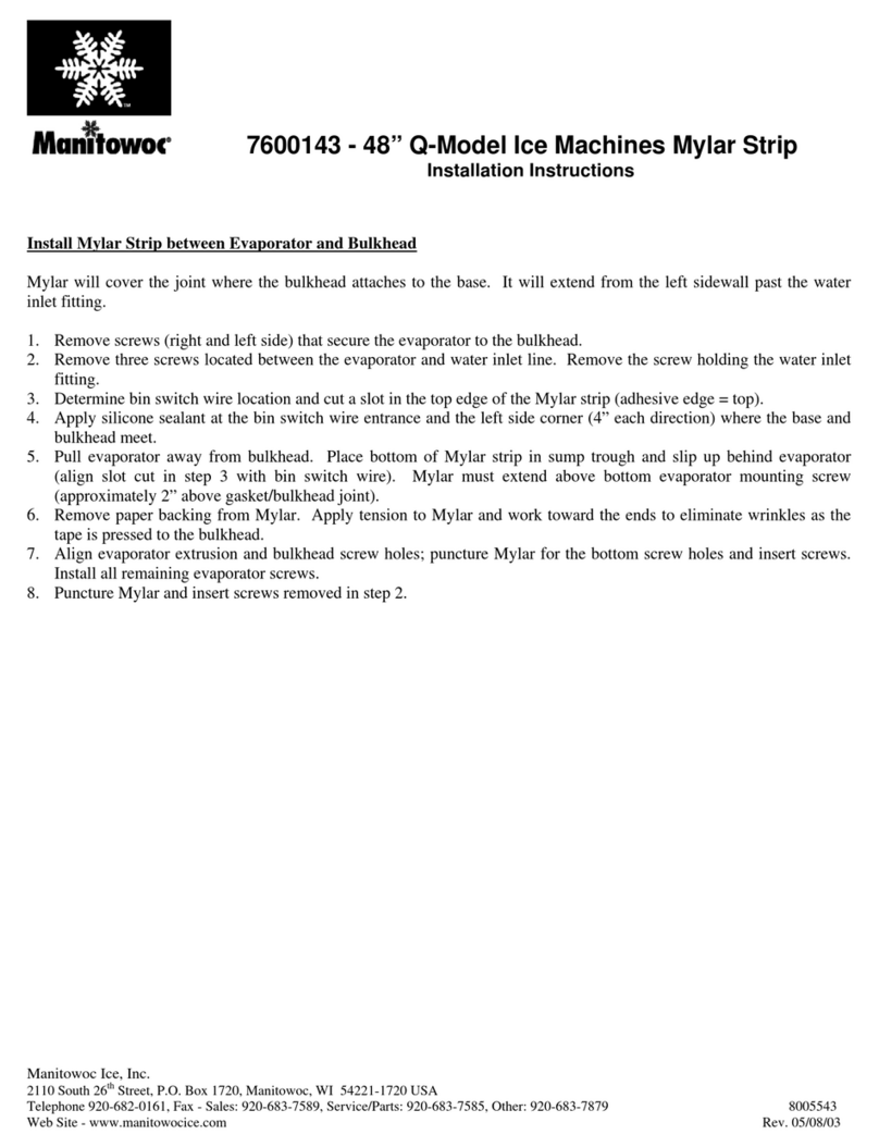 Manitowoc 7600143 installation instructions
