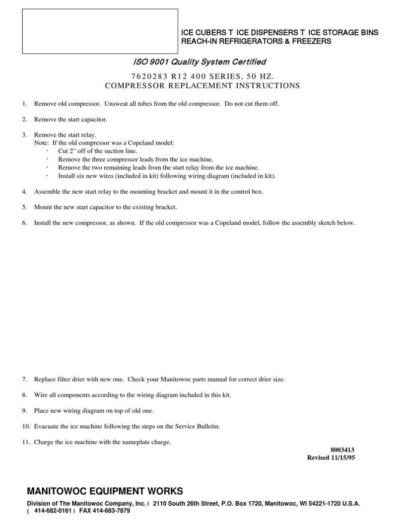 Manitowoc 7620283 R12 400 Series Replacement instructions