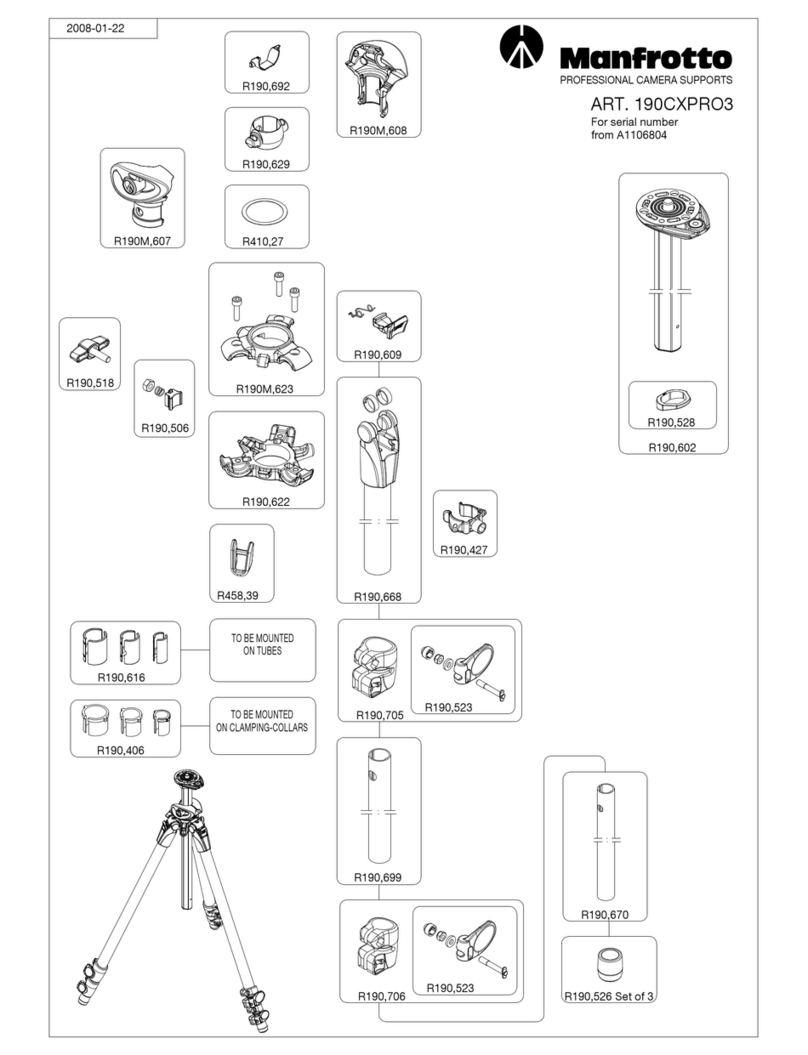 Manfrotto ART. 190CXPRO3 parts list