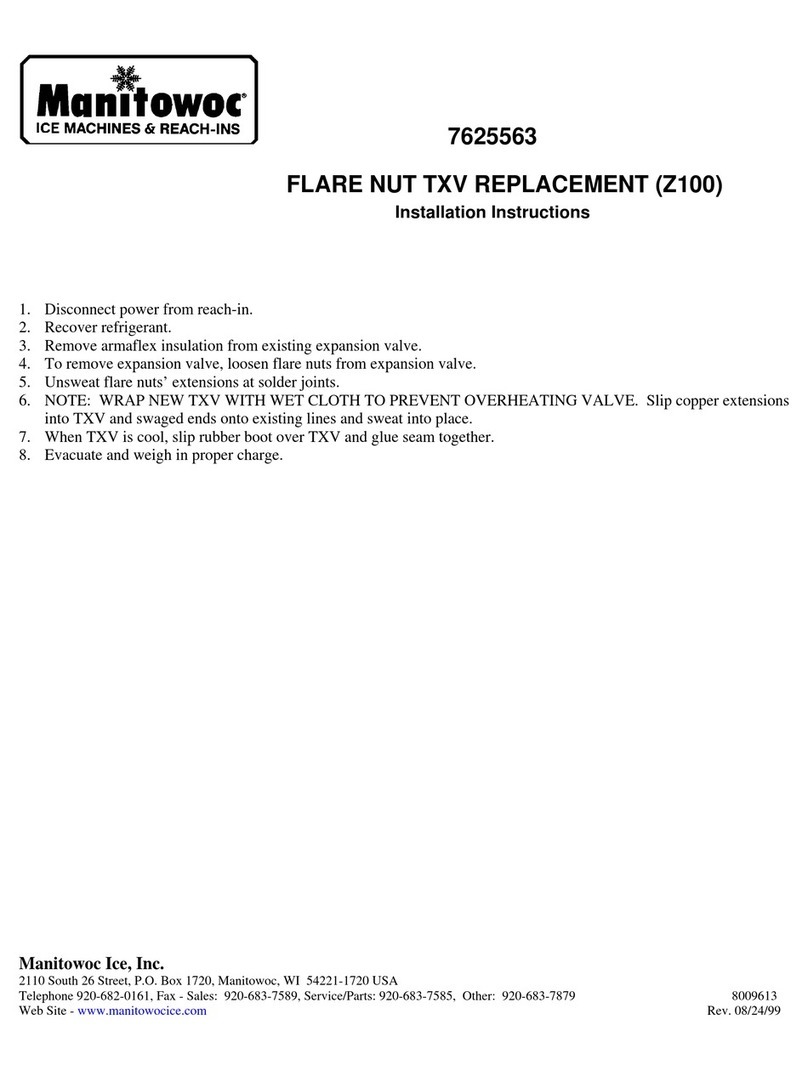 Manitowoc FLARE NUT TXV REPLACEMENT (Z100) 7625563 User manual Manitowoc FLARE NUT TXV REPLACEMENT (Z100) 7625563 User manual